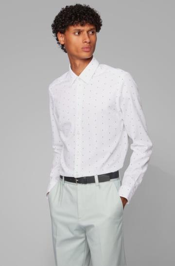 Koszula BOSS Regular Fit Białe Męskie (Pl08700)